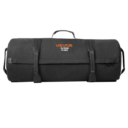 Workout Sandbag, Heavy Duty Workout Power Bags with Handles, 23-56 kg Adjustable Slam Bag for Fitness Strength Weight Training Cross-Training, Home Gym Exercise, Black (Unfilled).