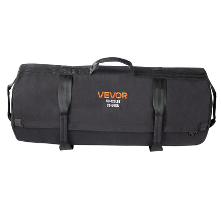 Workout Sandbag, Heavy Duty Workout Power Bags with Handles, 23-56 kg Adjustable Slam Bag for Fitness Strength Weight Training Cross-Training, Home Gym Exercise, Black (Unfilled).