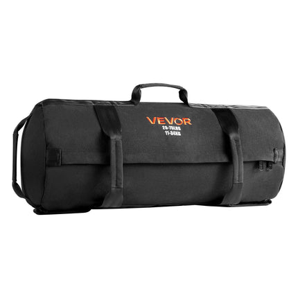 Workout Sandbag, Heavy Duty Workout Power Bags with Handles, 11-34 kg Adjustable Slam Bag for Fitness Strength Weight Training Cross-Training, Home Gym Exercise, Black (Unfilled).