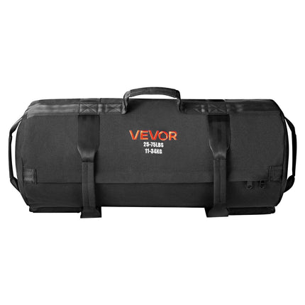 Workout Sandbag, Heavy Duty Workout Power Bags with Handles, 11-34 kg Adjustable Slam Bag for Fitness Strength Weight Training Cross-Training, Home Gym Exercise, Black (Unfilled).