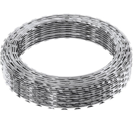 Razor Wire Razor Barbed Wire 147ft 3Rolls Razor Wire Fencing Double Spiral.