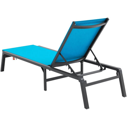 Chaise Lounge Chair Outdoor Patio Lounge Chair Adjustable 5-Position 2 pcs.