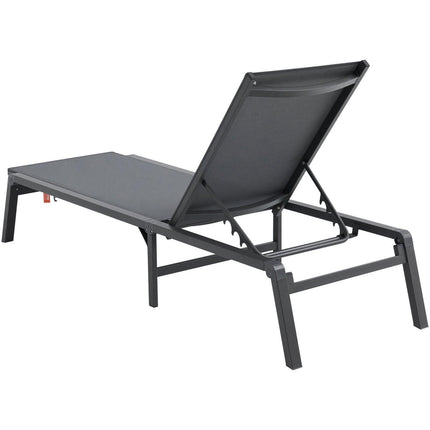 Chaise Lounge Chair Outdoor Patio Lounge Chair Adjustable 5-Position 2 pcs.