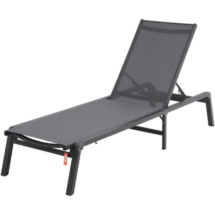 Chaise Lounge Chair Outdoor Patio Lounge Chair Adjustable 5-Position 2 pcs.