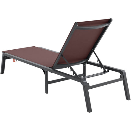 Chaise Lounge Chair Outdoor Patio Lounge Chair Adjustable 5-Position 2 pcs.