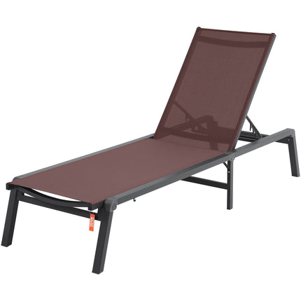 Chaise Lounge Chair Outdoor Patio Lounge Chair Adjustable 5-Position 2 pcs.