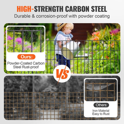 Garden Fence, No Dig Fence 44(H)x33(L)cm Animal Barrier Fence, Underground Decorative Garden Fencing with 3.81 cm Spike Spacing, Metal Dog Fence for the Yard and Outdoor Patio, 28 Pack.