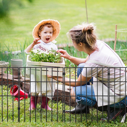 Garden Fence, No Dig Fence 44(H)x33(L)cm Animal Barrier Fence, Underground Decorative Garden Fencing with 3.81 cm Spike Spacing, Metal Dog Fence for the Yard and Outdoor Patio, 28 Pack.