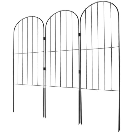 Garden Fence, No Dig Fence 61 x 33 cm Animal Barrier Fence, Underground Decorative Garden Fencing with 5.08 cm Spike Spacing, Metal Dog Fence for the Yard and Outdoor Patio, 28 Pack.
