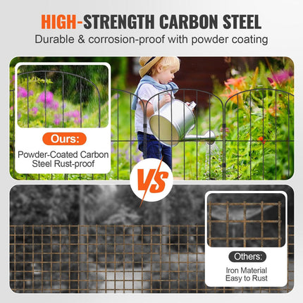 Garden Fence, No Dig Fence 61 x 33 cm Animal Barrier Fence, Underground Decorative Garden Fencing with 5.08 cm Spike Spacing, Metal Dog Fence for the Yard and Outdoor Patio, 28 Pack.