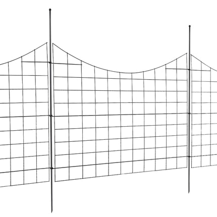 Garden Fence, 75×93 cm Animal Barrier Fence, Underground Decorative Garden Fencing with 6.38 cm Spike Spacing, Metal Dog Fence for the Yard and Outdoor Patio, 5 Pack.