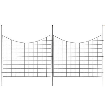 Garden Fence, 75×93 cm Animal Barrier Fence, Underground Decorative Garden Fencing with 6.38 cm Spike Spacing, Metal Dog Fence for the Yard and Outdoor Patio, 5 Pack.