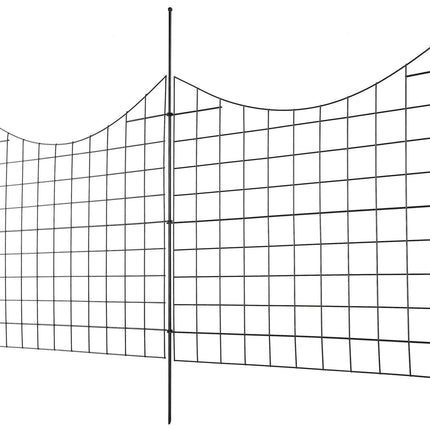 Garden Fence, 75×93 cm Animal Barrier Fence, Underground Decorative Garden Fencing with 6.38 cm Spike Spacing, Metal Dog Fence for the Yard and Outdoor Patio, 5 Pack.