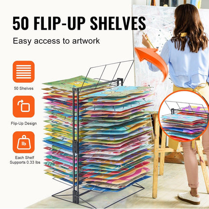 Art Drying Rack 50 Removable Shelves Painting Drying Rack for Classroom.