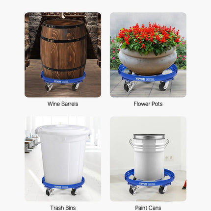 55 Gallon Drum Dolly 2000 lbs Barrel Dolly Cart Drum Caddy 4 Caster Wheels.