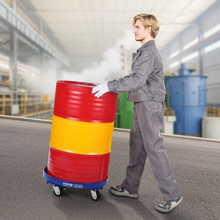 55 Gallon Drum Dolly 2000 lbs Barrel Dolly Cart Drum Caddy 4 Caster Wheels.