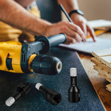 Diamond Drill Bits 7PCS Diamond Hole Saw 6/6/8/8/10/12/14mm Tile Hole Saw Kit Vacuum Brazed Diamond Drill Bit 0.59in/15mm Segment Tile Hole Saw w Storage Case for Tile Ceramic Porcelain Marble.