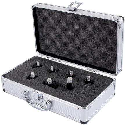 Diamond Drill Bits 7PCS Diamond Hole Saw 6/6/8/8/10/12/14mm Tile Hole Saw Kit Vacuum Brazed Diamond Drill Bit 0.59in/15mm Segment Tile Hole Saw w Storage Case for Tile Ceramic Porcelain Marble.