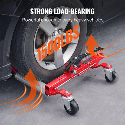 Wheel Dolly, Max Capacity 1500 Lbs Car Dolly, Car Jack Dolly Lifter with 360° Rotatable Wheels, Heavy Duty Vehicle Positioning Ratchet Tire Jack, for Vehicle Car Auto Repair Moving.