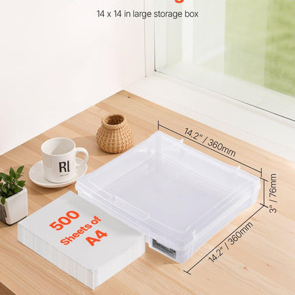 Scrapbook Paper Storage 6 Pack Stackable Plastic Board Game Boxes Clear Case.
