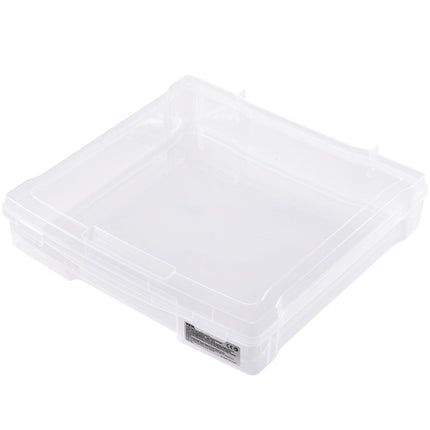Scrapbook Paper Storage 6 Pack Stackable Plastic Board Game Boxes Clear Case.