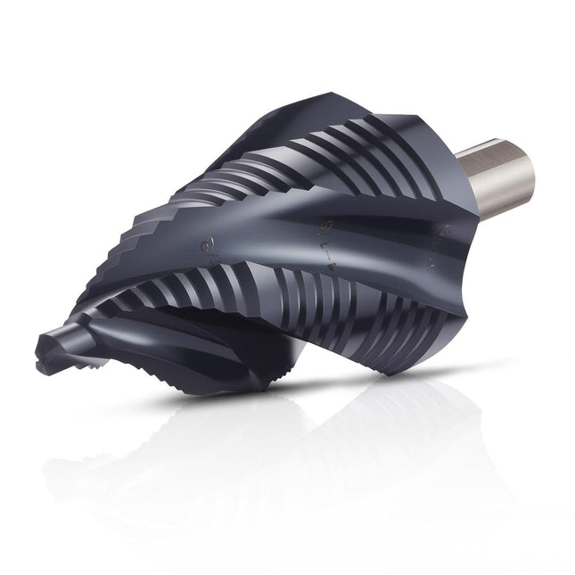 Step Drill Bit, 4.76 to 34.93 mm, 9.53 mm Triangular Shank, TiAlN Coating Cobalt High Speed Steel, Four Spiral Flute Step Bit for Metal, Stainless Steel, Aluminum, Wood, Plastic, Fiberglass.