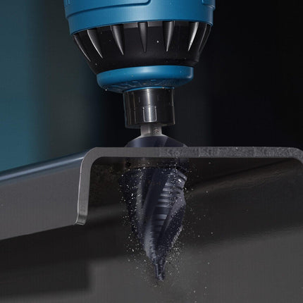 Step Drill Bit, 4.76 to 34.93 mm, 9.53 mm Triangular Shank, TiAlN Coating Cobalt High Speed Steel, Four Spiral Flute Step Bit for Metal, Stainless Steel, Aluminum, Wood, Plastic, Fiberglass.
