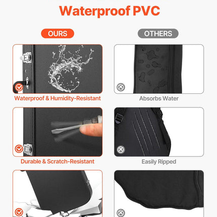 VEVOR Electric Guitar Hard Case, 1095 mm Rectangular Guitar Hard Case, With Lock Latch Keys Handle, PVC Padding Soft Lining Water-Resistant Hard Shell Guitar Cases, for 990 mm Electric Guitars, Black.