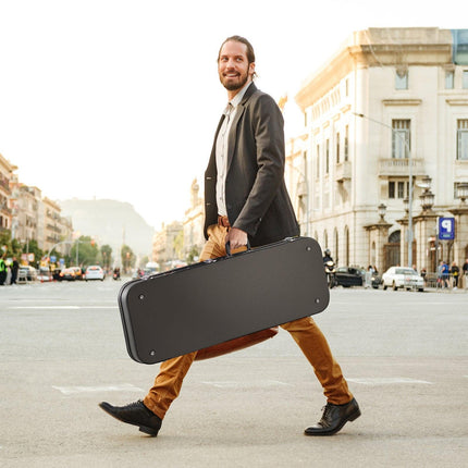 VEVOR Electric Guitar Hard Case, 1095 mm Rectangular Guitar Hard Case, With Lock Latch Keys Handle, PVC Padding Soft Lining Water-Resistant Hard Shell Guitar Cases, for 990 mm Electric Guitars, Black.