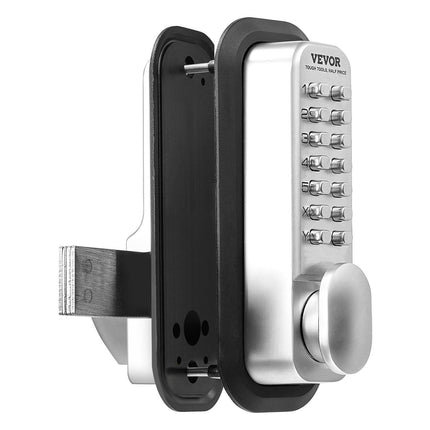 Mechanical Keyless Entry Door Lock, 14 Key Mechanical Door Lock, Mechanical Keypad Door Lock with Adjustable Thumb Knob, Single-Side Zinc Alloy Waterproof Keyless Gate Lock, for Home Office.