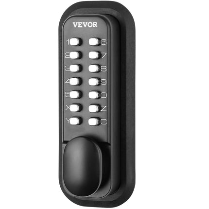 Mechanical Keyless Entry Door Lock, 14 Digit Keypad, Water-proof Zinc Alloy, Outdoor Gate Door Locks Set with Surface-mounted Latch, Keypad and Knob, Easy to Install, for Garden, Garage, Yard.