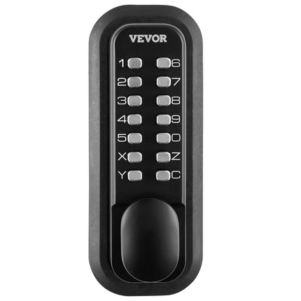Mechanical Keyless Entry Door Lock, 14 Digit Keypad, Water-proof Zinc Alloy, Outdoor Gate Door Locks Set with Surface-mounted Latch, Keypad and Knob, Easy to Install, for Garden, Garage, Yard.