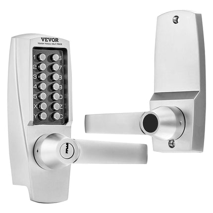 Mechanical Keyless Entry Door Lock, 14 Key Mechanical Door Lock with Keys, Mechanical Keypad Door Lock with Handle, Stainless Steel Waterproof Keyless Gate Lock, for Home Office Outdoor Garage.