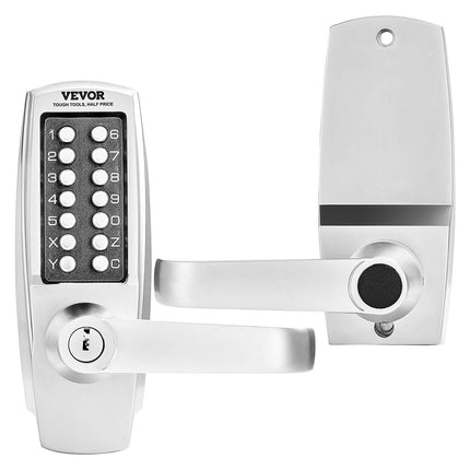 Mechanical Keyless Entry Door Lock, 14 Key Mechanical Door Lock with Keys, Mechanical Keypad Door Lock with Handle, Stainless Steel Waterproof Keyless Gate Lock, for Home Office Outdoor Garage.