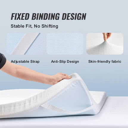 Mattress Topper Memory Foam Detachable & Washable Queen 76.2 mm Thickness.