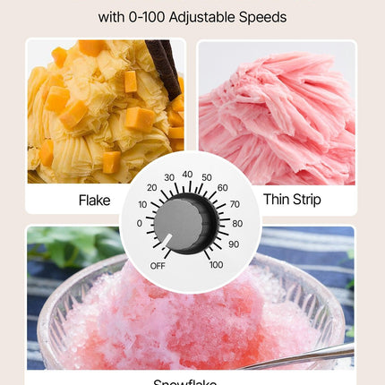 Snowflake Ice Machine, 40KG/24H Snowflake Ice Maker, Ice-Shaver Machine with Stainless Steel Blade, Electric Snow Cone Maker with 1.8L Tank, 90S Fast Pre-Cooling, for Home & Small Gatherings.