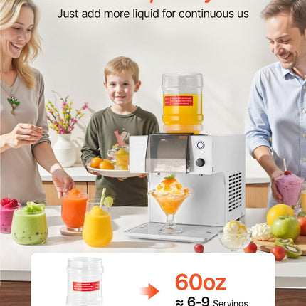Snowflake Ice Machine, 40KG/24H Snowflake Ice Maker, Ice-Shaver Machine with Stainless Steel Blade, Electric Snow Cone Maker with 1.8L Tank, 90S Fast Pre-Cooling, for Home & Small Gatherings.
