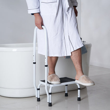 Step Stool 1-Step 150KG Capacity, 3 Adjustable Height with Handle Steel Step Ladder, Portable Toddler Step Stools for Adults, Non-Slip Sturdy Step Ladders for Office, RVs, Pets.
