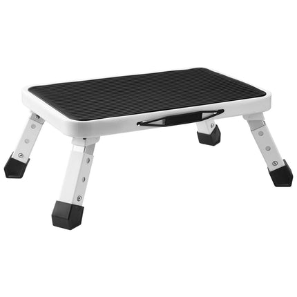 Step Stool 1-Step 150KG Capacity, Folding Steel Step Ladder 3 Adjustable Height, Portable Toddler Step Stools for Adults, Non-Slip Sturdy Step Ladders for Office, RVs, Pets, Bathrooms,Bedrooms.