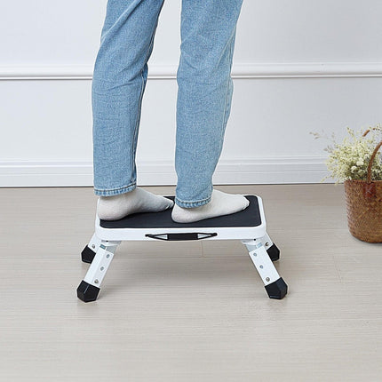 Step Stool 1-Step 150KG Capacity, Folding Steel Step Ladder 3 Adjustable Height, Portable Toddler Step Stools for Adults, Non-Slip Sturdy Step Ladders for Office, RVs, Pets, Bathrooms,Bedrooms.