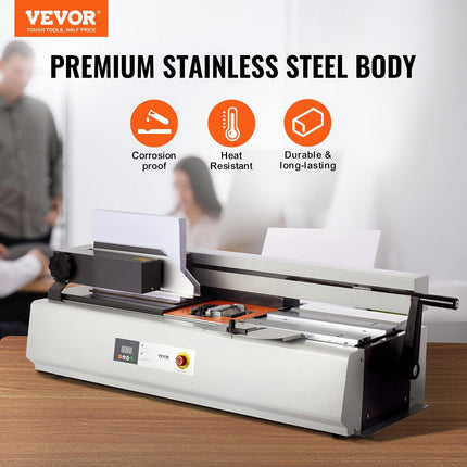Thermal Binding Machine, 400 Sheets Capacity Hot Glue Binding Machine, Thermal Book Binder 40mm Binding Thickness A3(Short Edge)/A4/A5 Document.