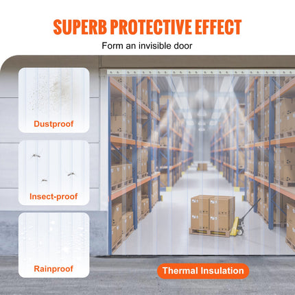 Strip Curtain, 3048 cm L x 30.5 cm W x 3 mm Thickness, Clear PVC Smooth Curtain Strip Door Bulk Roll, Plastic Door Strips for Doorway of Supermarket, Garage, Warehouse, Barn, Pet Animal House.