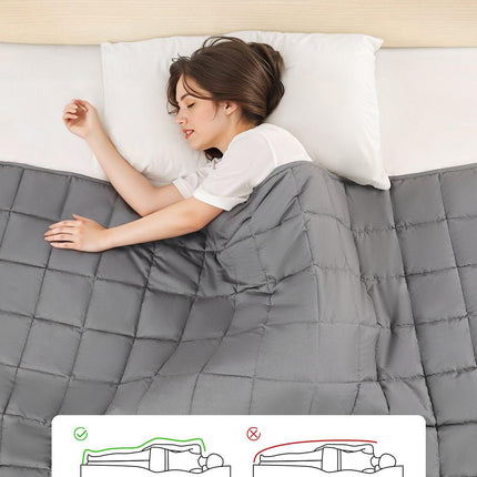 Weighted Blanket, 11 kg, 2235 x 2640 mm King Size, Cooling Breathable Heavy Blanket with Glass Beads, All-Season Use, Suitable for 113-140 kg Adults, Anxiety Stress Relief, Improve Sleep, Grey.