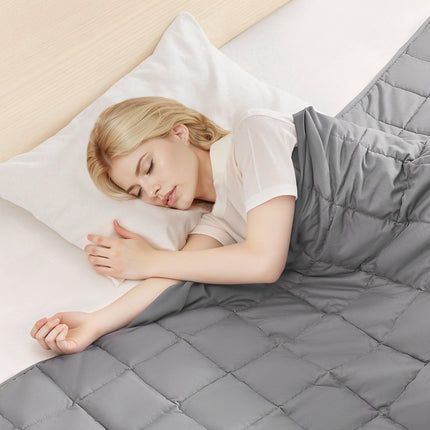 Weighted Blanket, 11 kg, 2235 x 2640 mm King Size, Cooling Breathable Heavy Blanket with Glass Beads, All-Season Use, Suitable for 113-140 kg Adults, Anxiety Stress Relief, Improve Sleep, Grey.