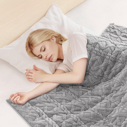 VEVOR Weighted Blanket, 9 kg, 1524 x 2032 mm Queen Size, Sherpa Fleece Heavy Blanket with Glass Beads, Soft Warm Cozy Fluffy Touch, for 90-113 kg Adults, Anxiety Stress Relief, Improve Sleep, Grey.