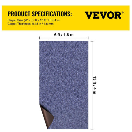 Indoor Outdoor Rug Carpet Blue 6x13ft Area Rugs Runner for Patio Deck,1.8x4m.