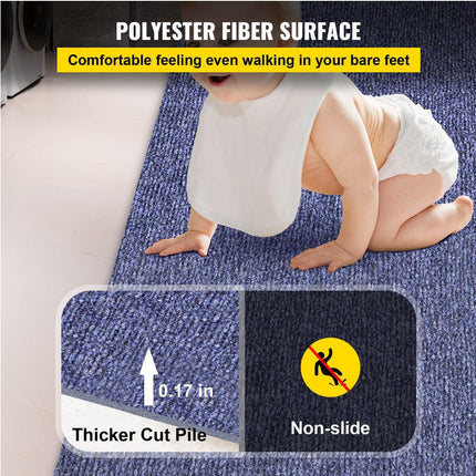 Indoor Outdoor Rug Carpet Blue 6x18ft Area Rugs Runner for Patio Deck, 1.8*5.5m.
