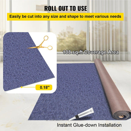 Indoor Outdoor Rug Carpet Blue 6x18ft Area Rugs Runner for Patio Deck, 1.8*5.5m.