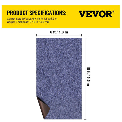 Indoor Outdoor Rug Carpet Blue 6x18ft Area Rugs Runner for Patio Deck, 1.8*5.5m.