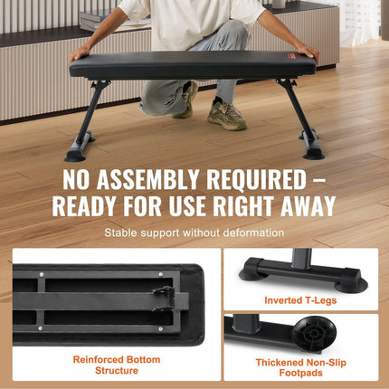Flat Weight Bench, Foldable Strength Training Bench, Utility Workout Bench for Full Body Workout, 1000 LBS Press Bench for Home Gym Exercise, for Multi-Purpose Weight Training and Ab Exercises.